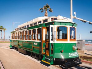 Galveston Island Trolley - beachfront house galveston